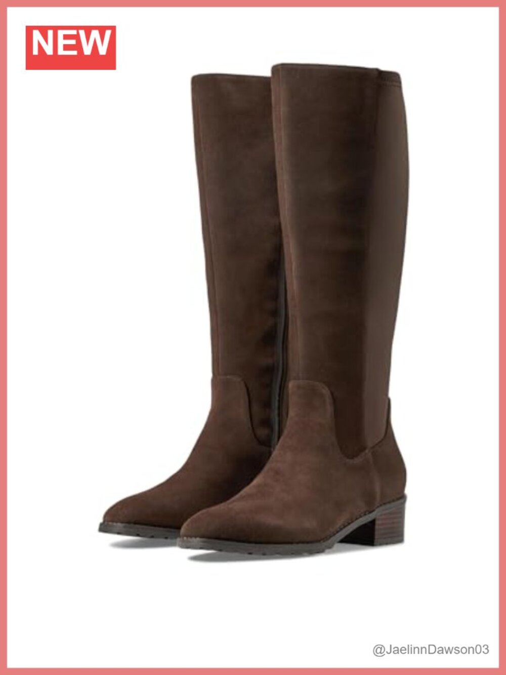 Waterproof Knee-High Leather Boots Block Heel Pointed Toe Zip Snow
